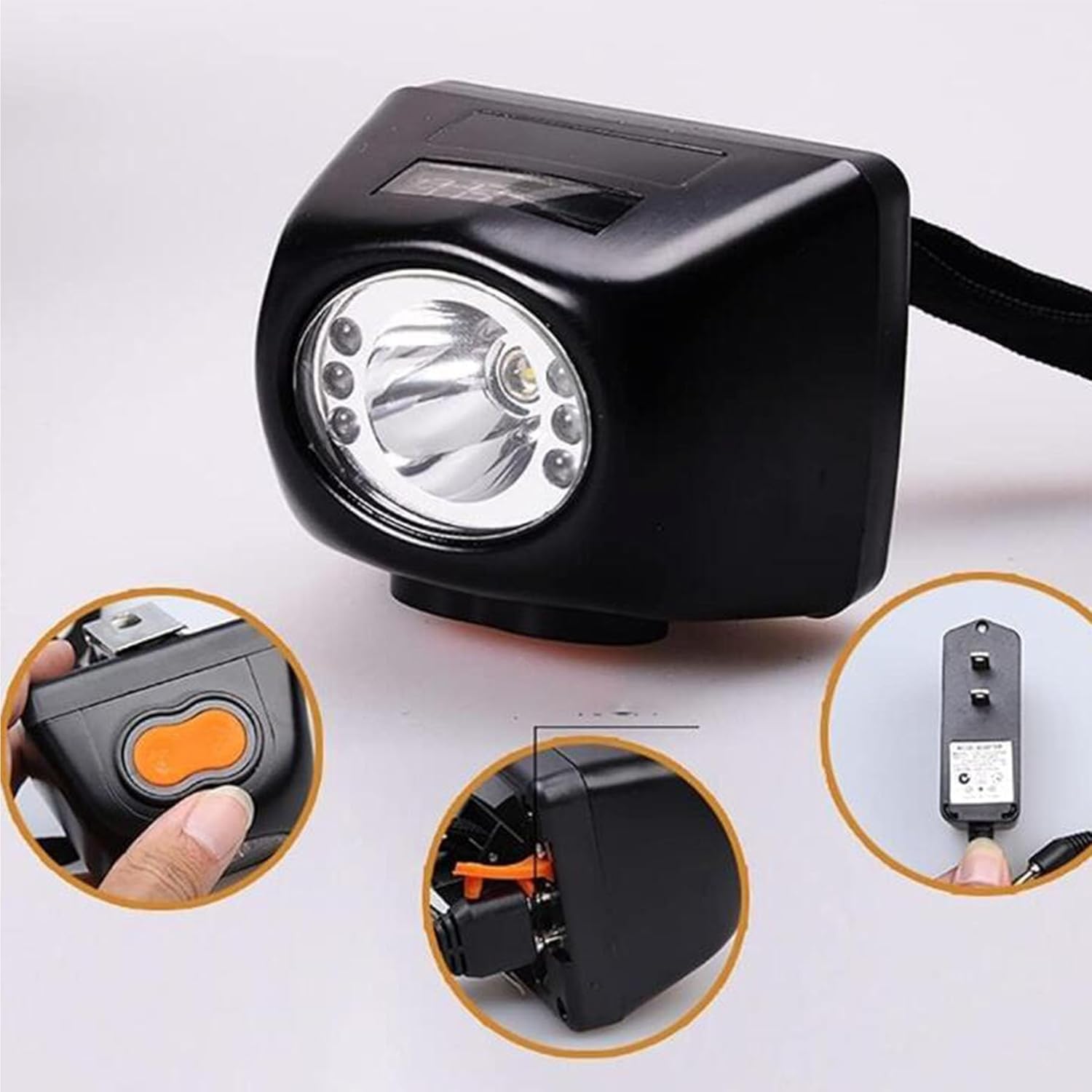 4500Mah Waterproof Explosion Proof Safety Mining Headlight Rechargeable LED Miners Head Light Flashlight Underground Head Lamp Coal Mining Lights for Hard Hat (Black)