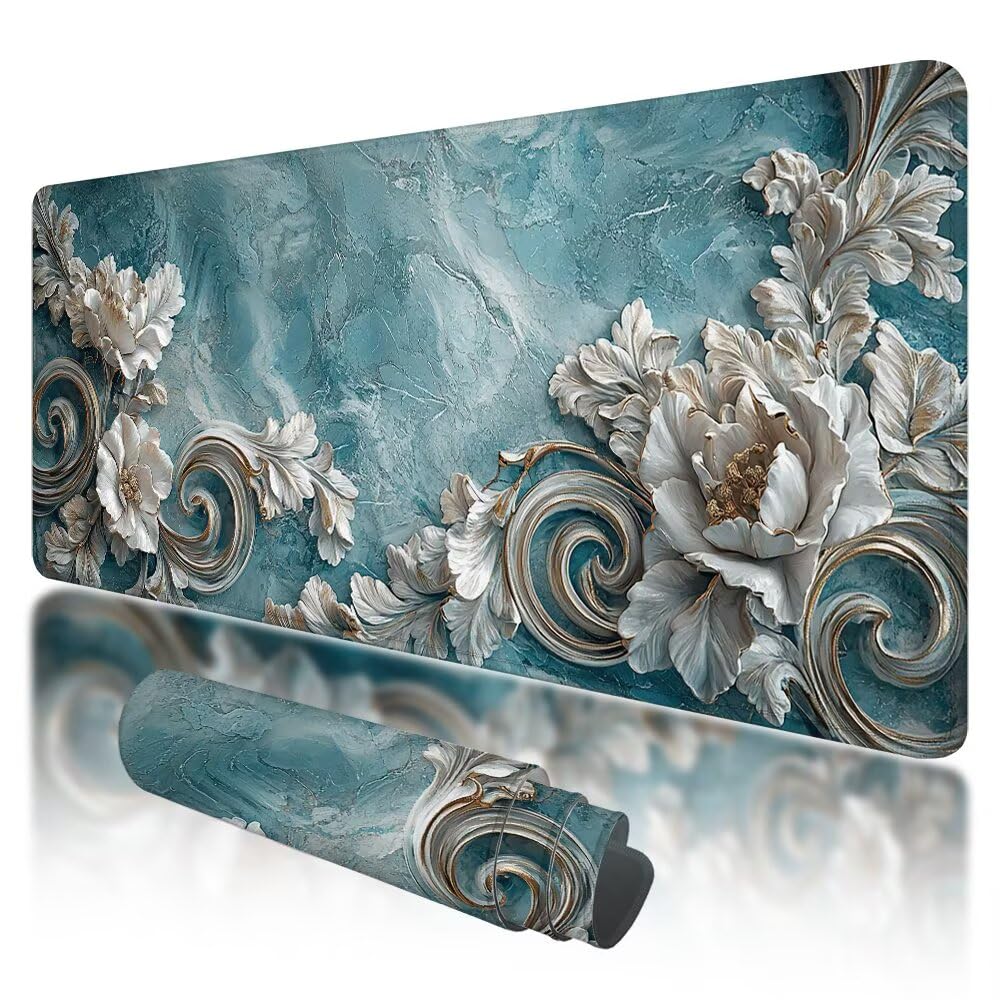 Podkładka pod mysz XXL 1200 x 600 x 3 mm, podkładka pod mysz retro, duża abstrakcyjna podkładka pod mysz z antypoślizgową gumową podstawą, zmywalna mata na biurko do gier, poprawia dokładność i