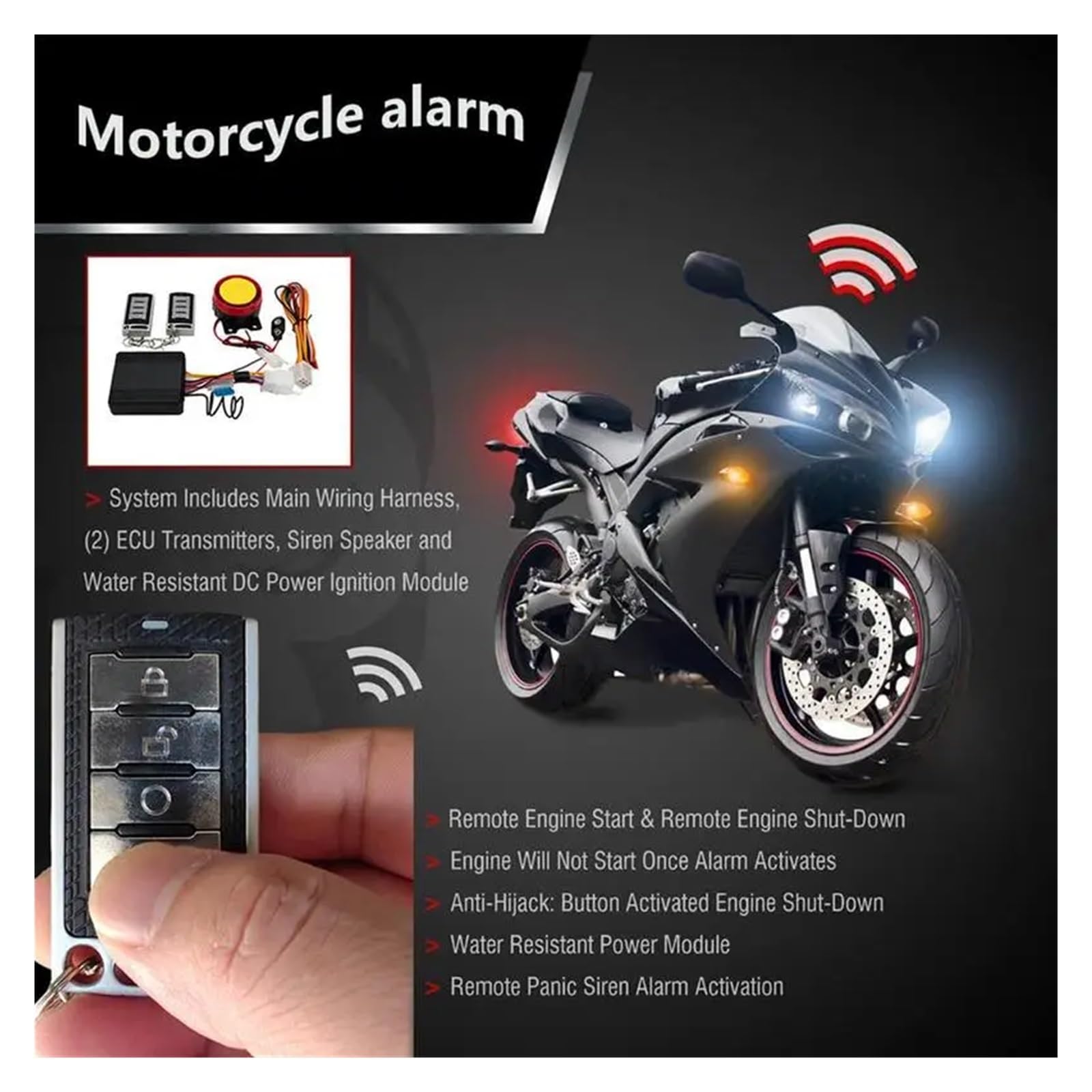 Sistema De Alarma For Motocicleta, Cerraduras Antirrobo For, Bloqueo Disco Rueda Seguridad, Impermeable con Sonido, For Bicicleta Fácil instalación y Amplia compatibilidad