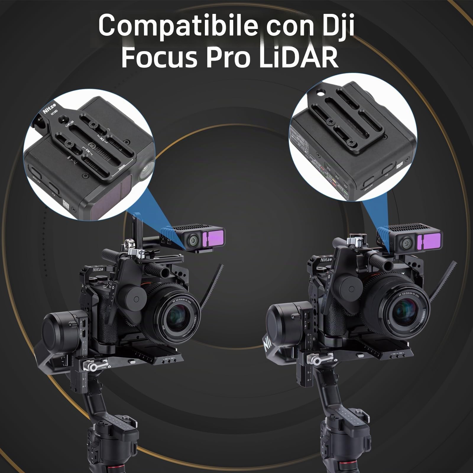 Nitze Kit di Montaggio LIDAR per LiDAR DJI Focus Pro e motore DJI Focus Pro - T-D02C