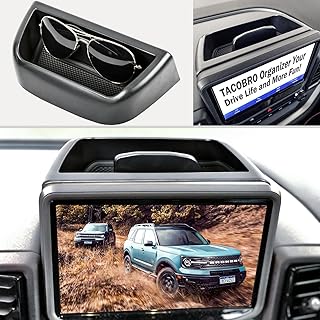 TACORBO 2023 Bronco Sport CX430 Center Console Dashboard Storage Organizer Compatible with 2021 2022 2023 Ford Bronco Sport Accessories Dash Mounted Holders Box, Black Trim
