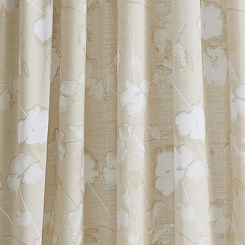 Miniatura 4 de DKNY Cortinas florales de diente de león para ventana de sala de estar, par de paneles con bolsillo para barra, 84 pulgadas, lino