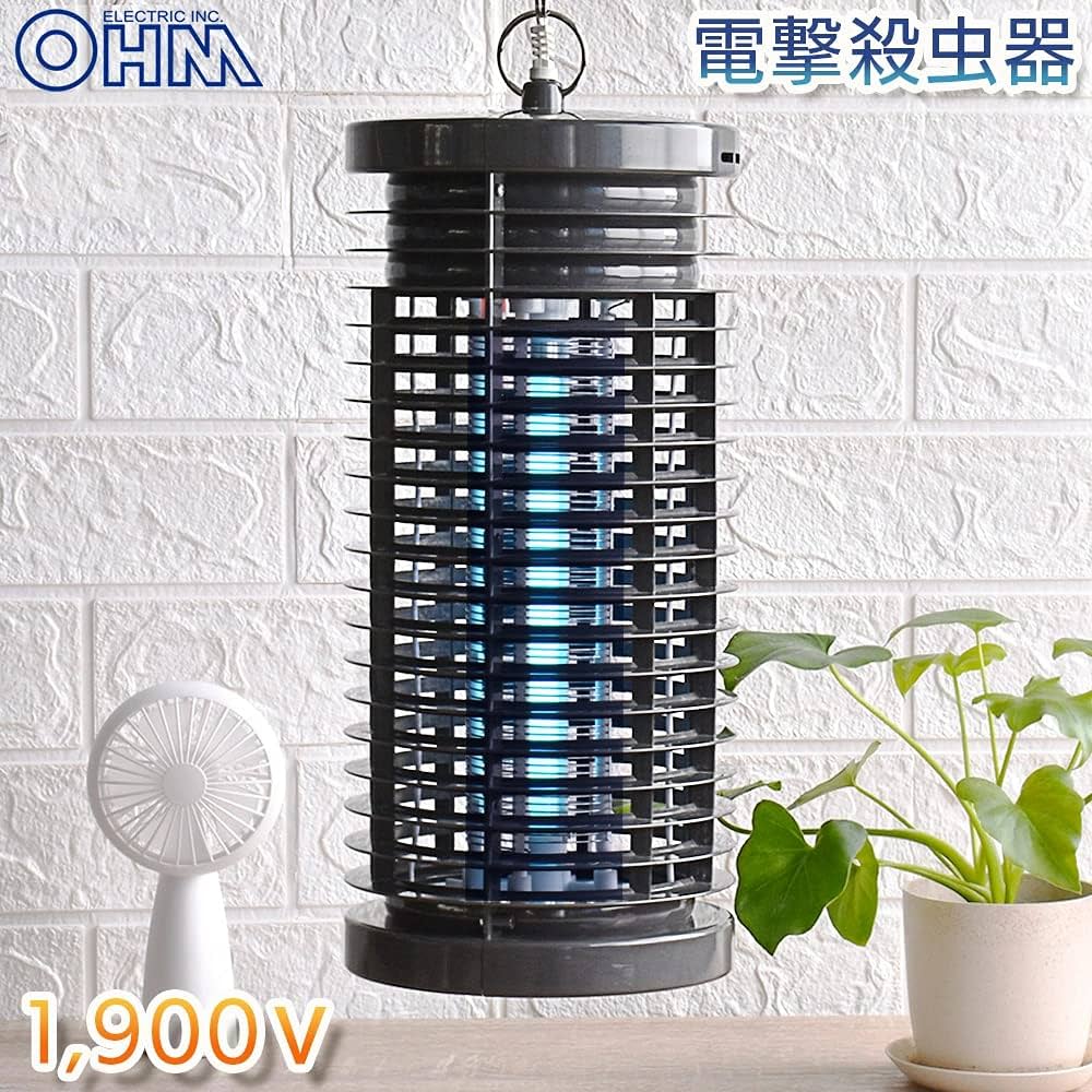 Amazon | オーム電機 電撃殺虫器 OBK-06SB グレー | 捕虫器