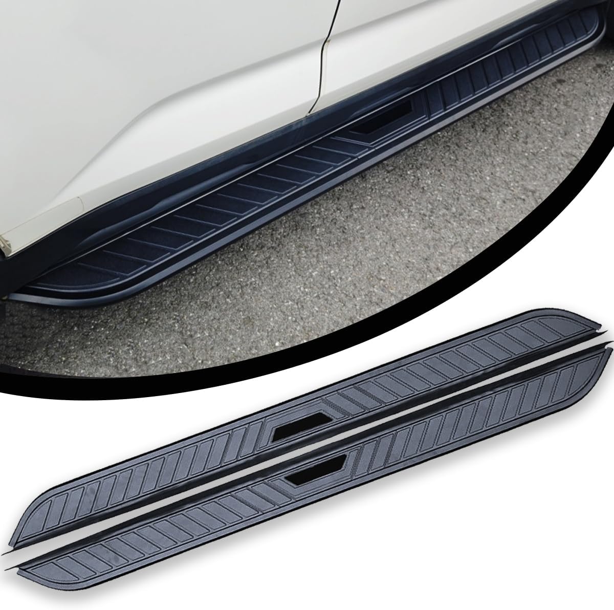 2PCS Side Step fit for Jeep Grand Cherokee 2022-2026(Exc.4XE) Nerfbar Running Board Black Step Bars Pedal Aluminium (with Bracket)