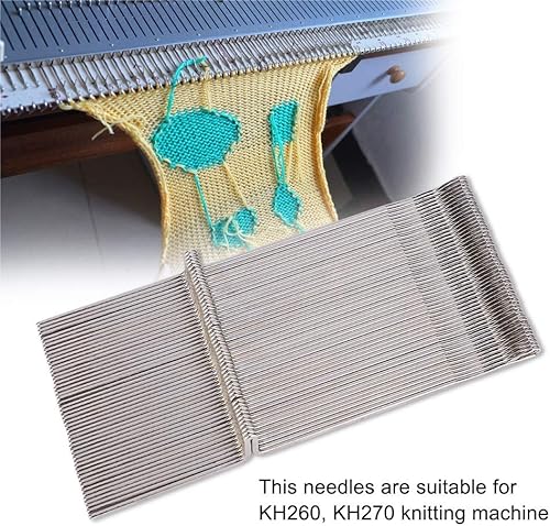 Miniatura 4 de Tyenaza 50 agujas para máquina de tejer, acero, se adapta a KH260 KH270, 6.1 pulgadas, varios tejidos, 1 unidad