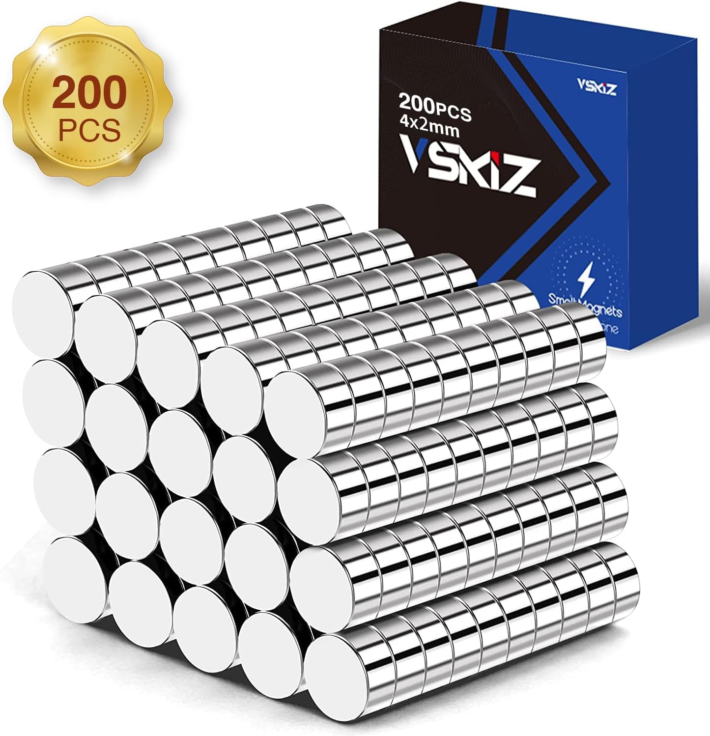 - 200P Small Magnets,4x2mm Rare Earth Magnets Small Neodymium Disc Magnet Mini Multi-Use Round Magnet for Crafts, DIY, Whiteboard, Kitchen, Office