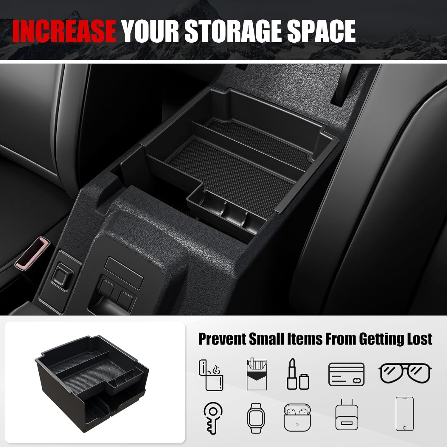 Mabett Storage Organizer Set for Ford Bronco 2025,2026 Accessories with Central Control Storage Set, Door Handle Storage Compatible with Ford Bronco (4 PCS Set)