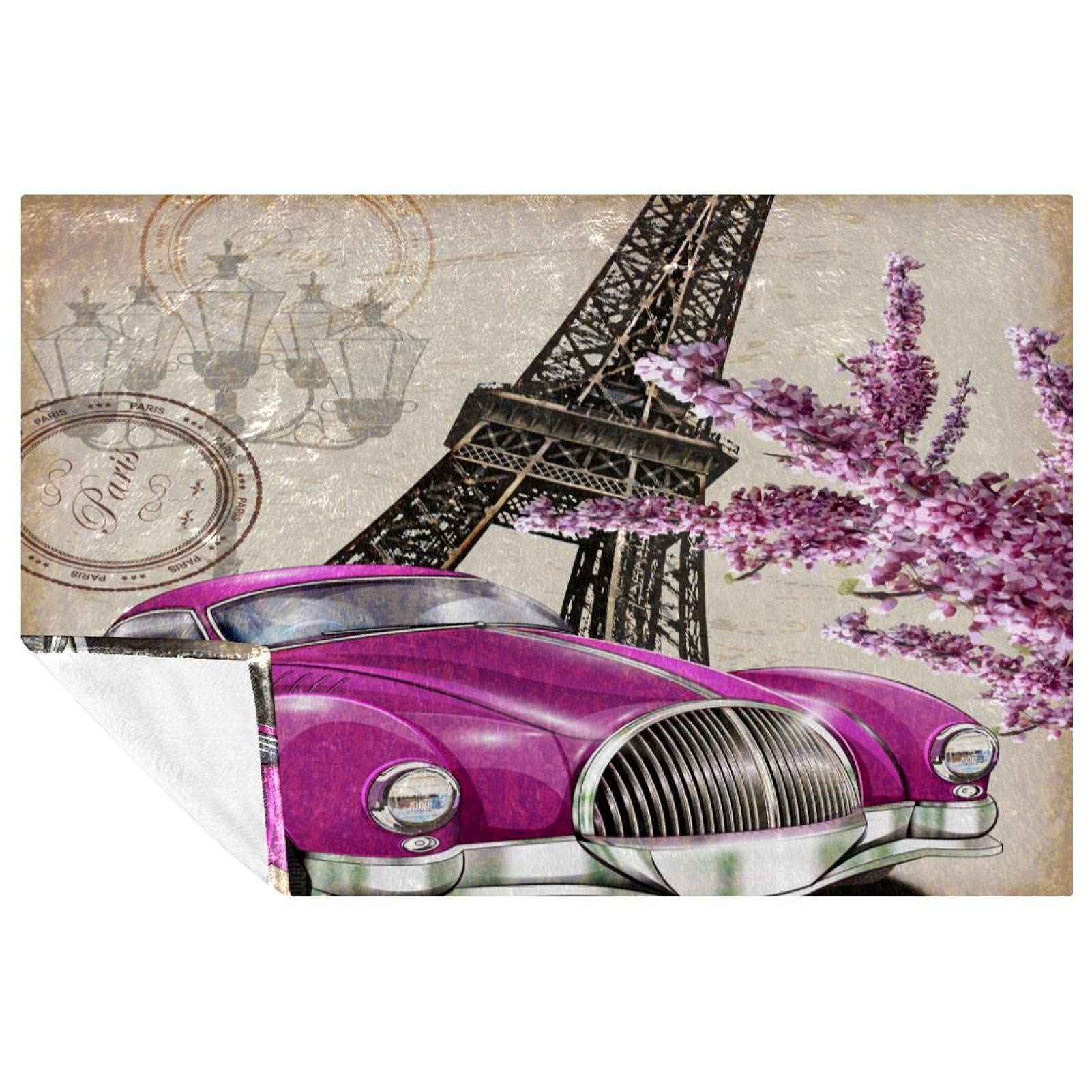 Couverture douce et chaude motif Tour Eiffel anti-froid pour canapé
