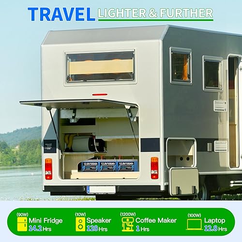 Miniatura 3 de Mini batería LiFePO4 de 12 V100 Ah, batería de litio 100 A BMS 12.8 V, batería Lifepo4 de 100 AH de hasta 15000 batería de ciclo profundo, energía