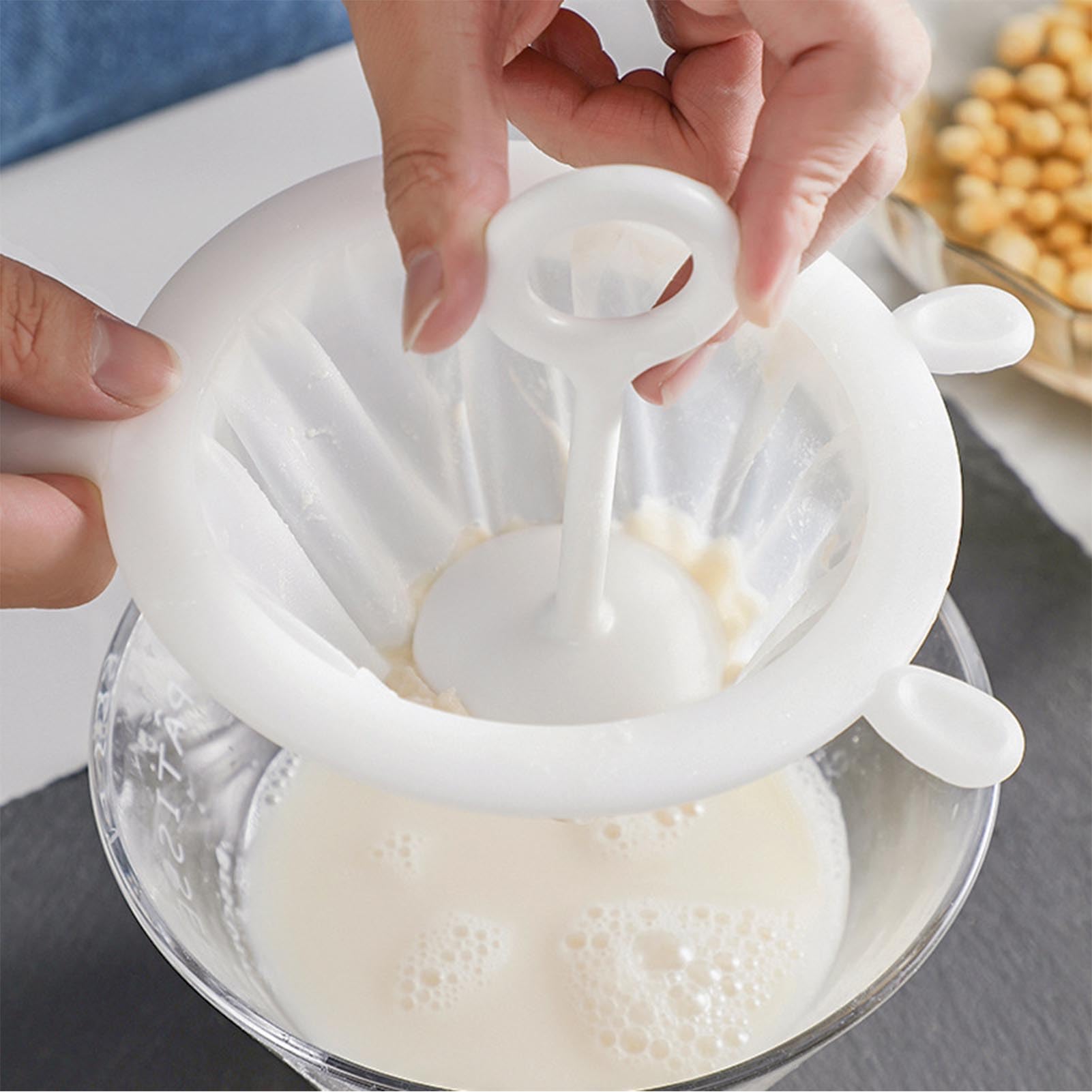Colino A Rete In Nylon Per Alimenti, Yogurt, Colino A Maglia Fine In Plastica Con Manico Per Filtrare~p146743347