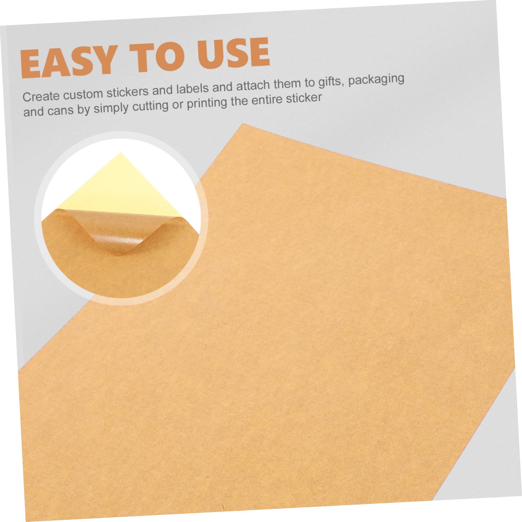 Zerodeko 100 fogli Etichette Carta Kraft Carta Sticker Spessa per Stampante per Etichette Adatta Scuola Libri e Quaderni