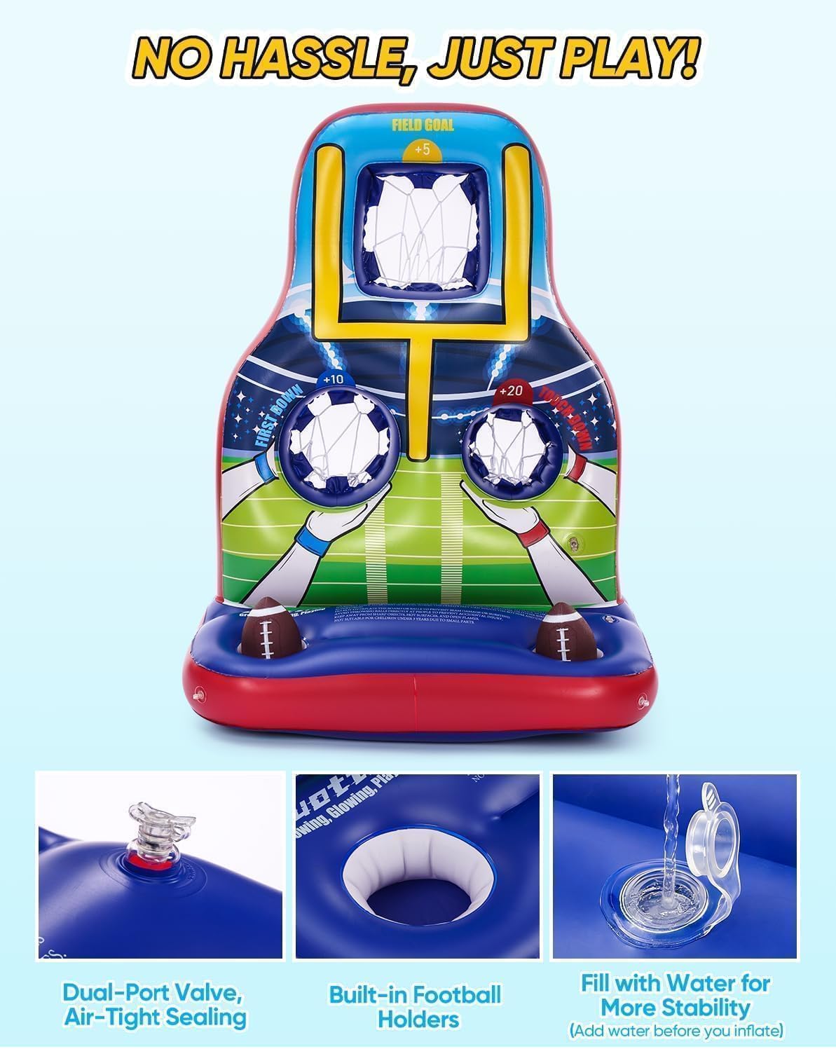 Inflatable Football Toss Pool Games Set, Fun Pool Float Toys for Kids Teens image 5