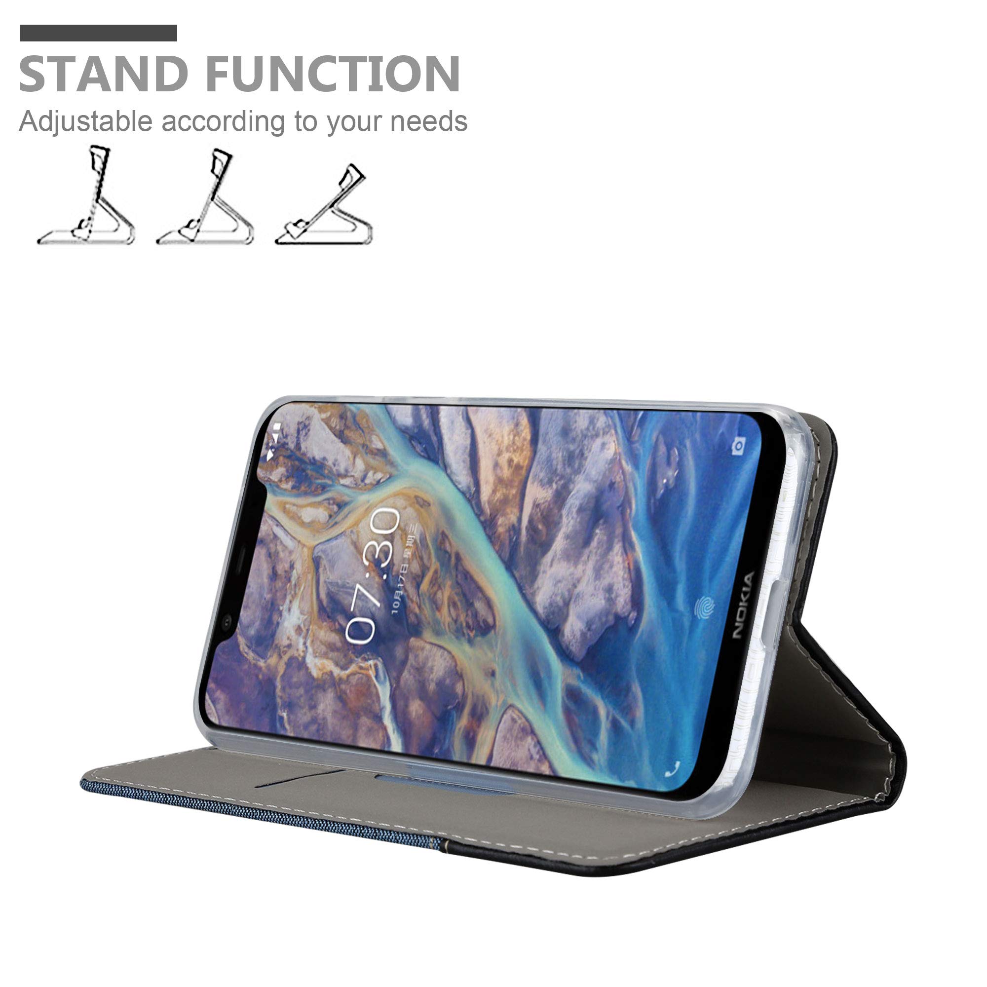 Cadorabo Flip-Hülle Für Nokia 7.1 – Kunstleder Mit Magnetverschluss, Standfunktion & Kartenfach, Braun