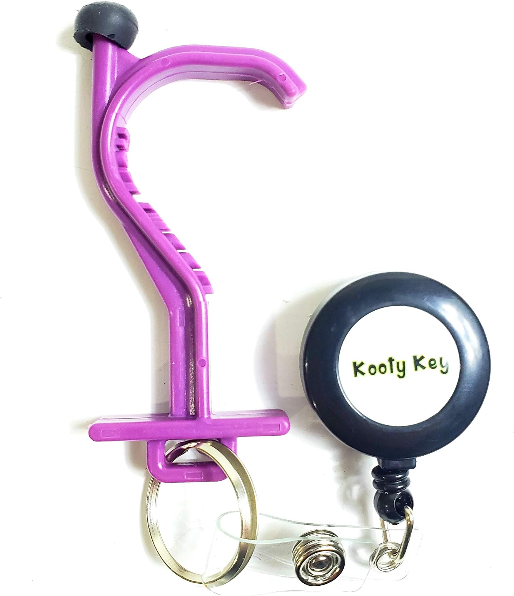 Germ Utility Hook Tool- Avoid Touching Bacteria Ridden Surfaces- Carabiner Included (Colors May Vary) (1 Pack, Purple)
