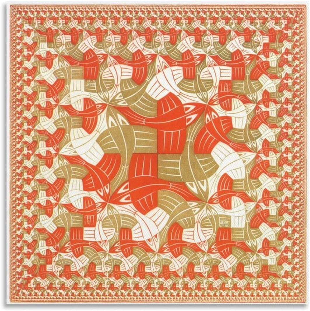 Matvsd Kohecs M.C. Escher Poster《Square Limit》Canvas Painting M.C. Escher Wall Art Aesthetic Illustration Prints for Office Decor Picture 30x30cm Frameless