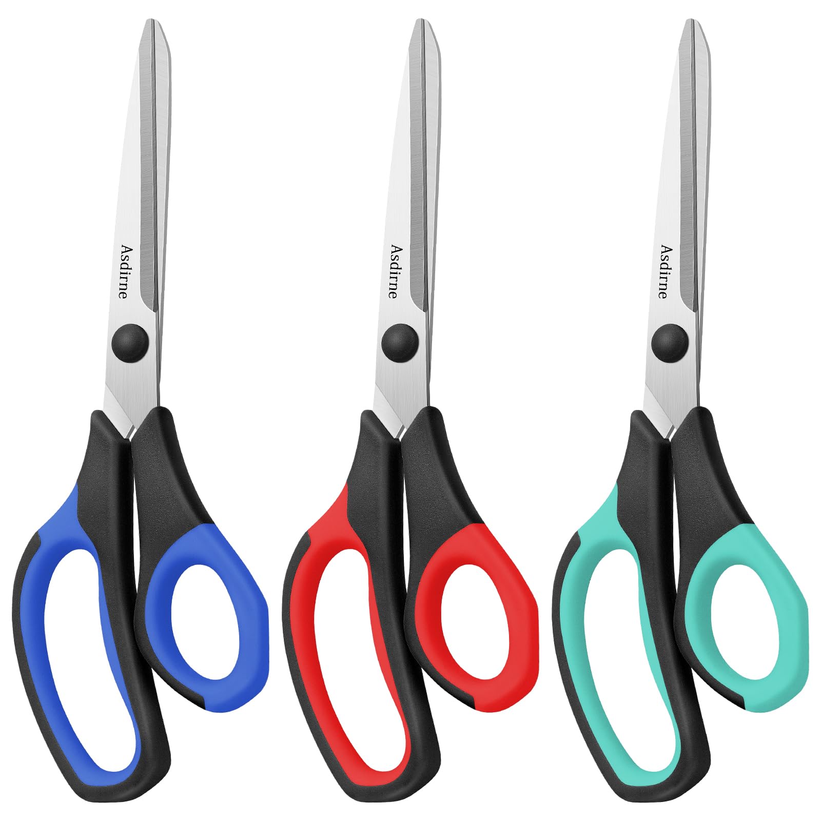 Scissors, Premium All Purpose Scissors, Ultra Sharp Stainless Steel Blades, Comfortable Grip, Great for Craft, Office, School and Everyday Use, 21.8cm, 8.5 inch, Pack of 3