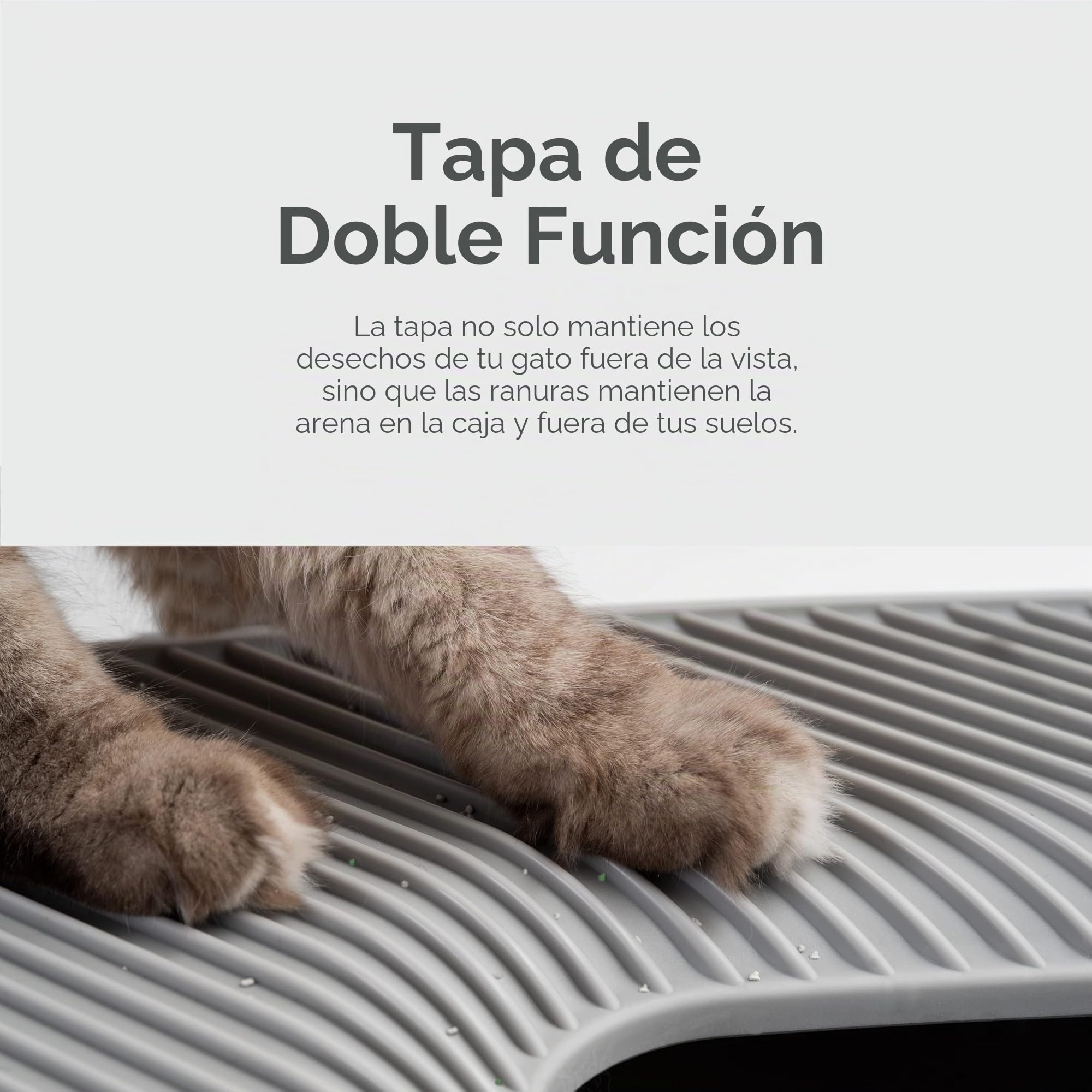 Iris Ohyama Arenero Cerrado para Gatos con Pala, Caja Higiénica con Tapa Extraíble, Antisalpicaduras, Fácil de Limpiar, Sin BPA, Apto para Gatos, Gatitos, Conejos, Blanco - PRCL-SQ