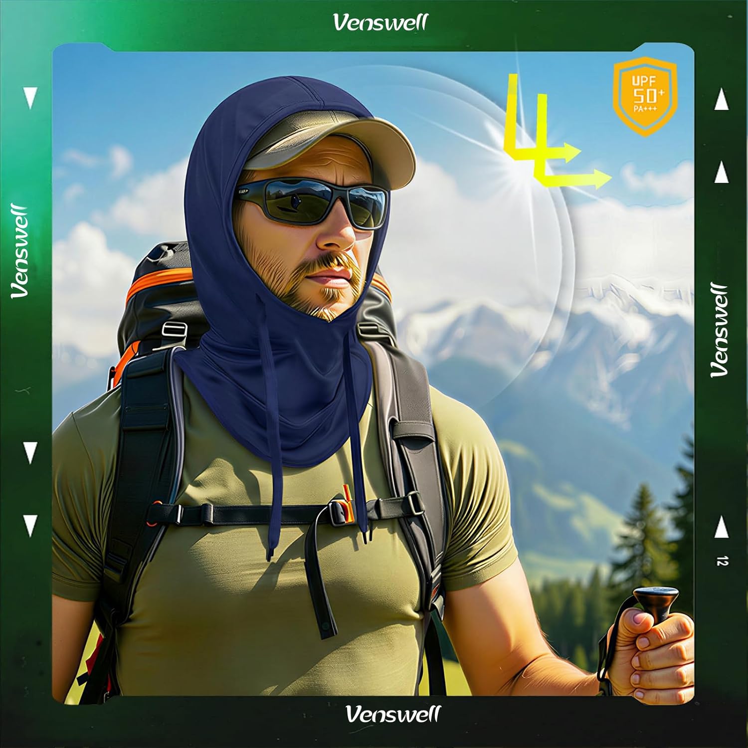 3 in 1 Summer Cooling Balaclava Hood Face Mask with Ear Loops Men Women Sun UV Protection Breathable Full Head Cover - Image 5