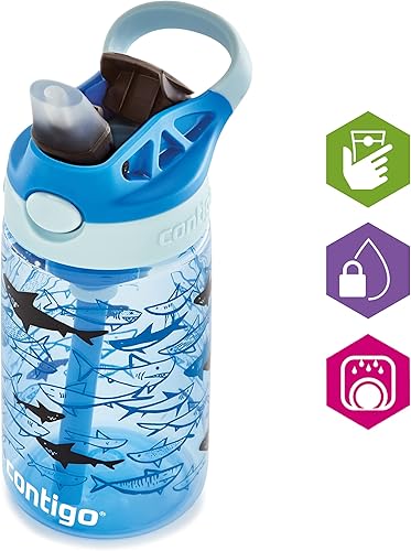 Miniatura 2 de Contigo Botella de agua con pajita AUTOSPOUT fácil de limpiar para niños sin BPA, botella de agua robusta 100% a prueba de fugas fácil de limpiar