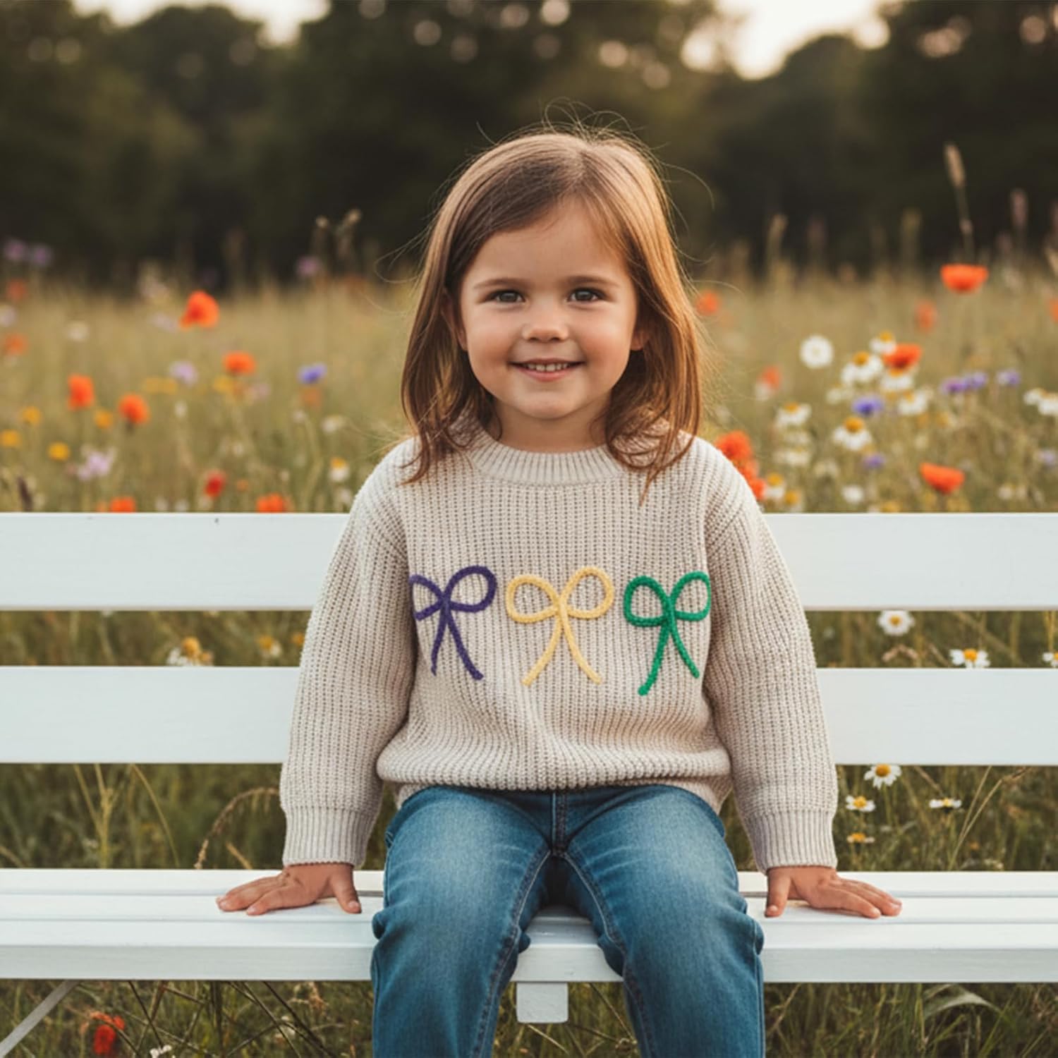 Infant Newborn Baby Girl Cute Long Sleeve Bow Embroidery Chunky Knitted Sweater Toddler Fall Winter Outfits - Image 6