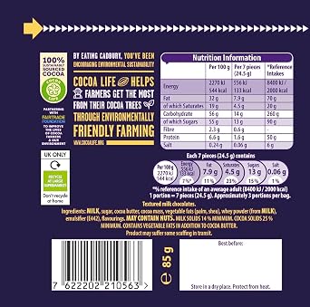 Cadbury Bitsa Wispa Textured Milk Chocolates 85g