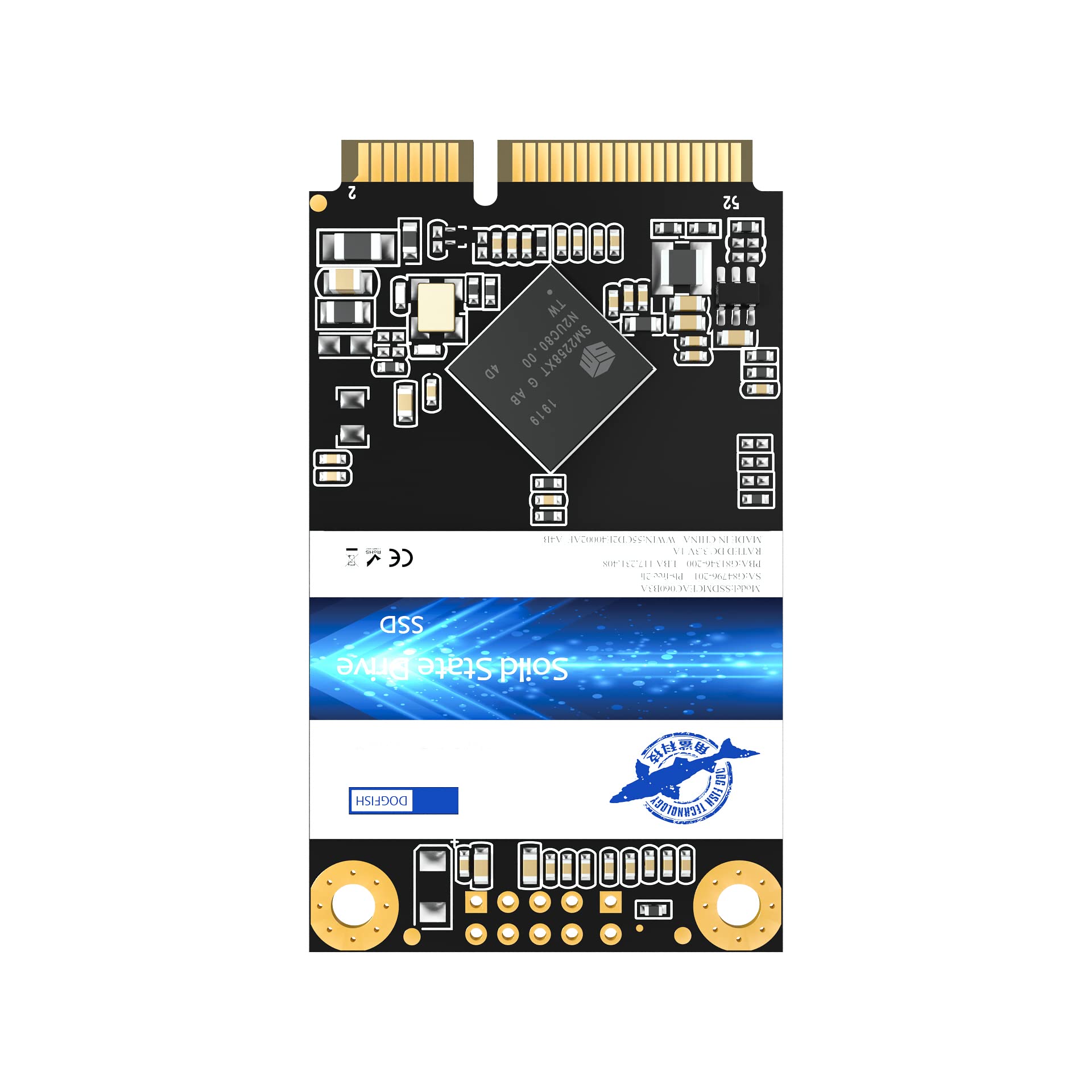 Dogfish Dysk SSD mSATA 480 GB Wewnętrzny dysk twardy o wysokiej wydajności do laptopa SATA III 6 GB/s Zawiera dysk SSD 64 GB 120 GB, 128 GB, 240 GB, 256 GB, 500 GB 1TB (480 GB, MSATA)