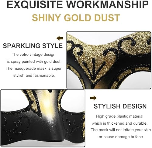 Miniatura 2 de Máscara de mascarada para mujeres, hombres, parejas, máscaras venecianas, máscara vintage para disfraz de Halloween, Mardi Gras, fiesta, baile de
