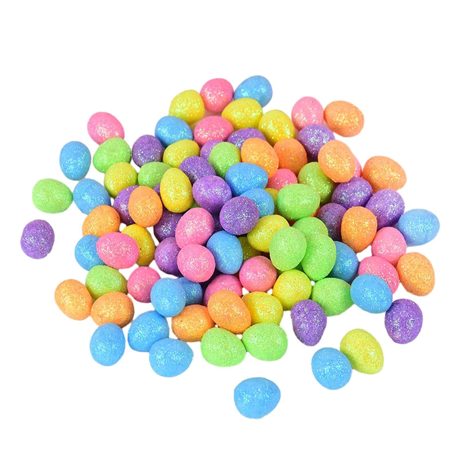 Yejbbuc Colorful 75 Pieces Mini Easter Eggs Faux For Diy Easter Wreath Garden Bird Nest Decor