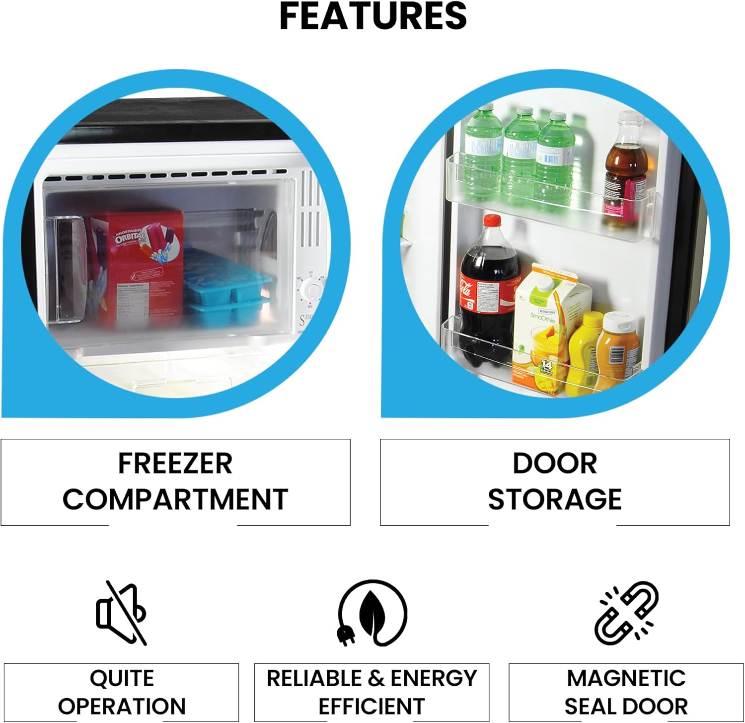 Koolatron Compact Fridge with Freezer, Stainless Steel, 6.2 Cubic Feet (176 L) Capacity, for Snacks, Frozen Meals, Beverages, Juice, Beer, Den, Dorm, Office, Games Room, or RV, Grey