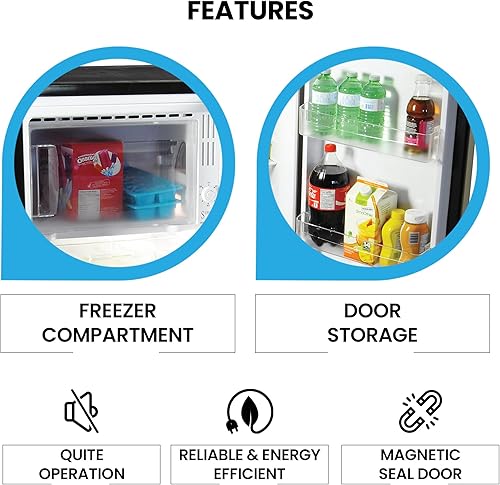 Miniatura 5 de Koolatron Refrigerador - Refrigerador con congelador para cocina, dormitorio, oficina, dormitorios, almacenamiento fresco para vino, bebidas,