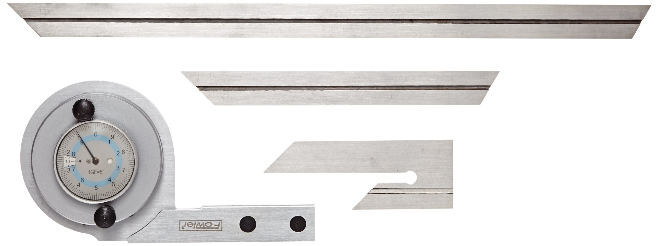 Economy Universal Dial Protractor with 6" and 12" Blades by Fowler – Universal, Stainless Steel, Model 52-440-777-0