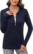 Aottori Gilet Cardigan Zippé Femme Chic et Elegant à Capuche Manches Longues Tricoté Léger Veste Sweat Pull Casual Automne Hiver