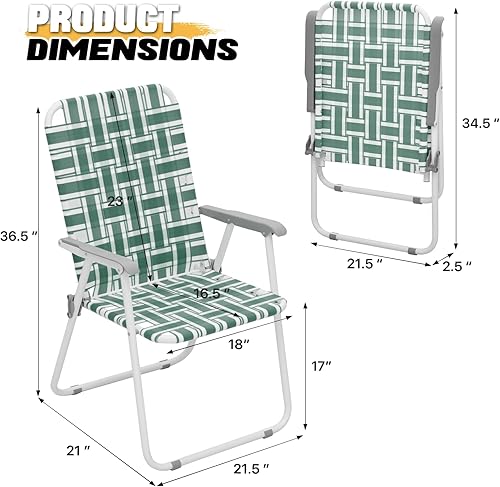 Miniatura 3 de MoNiBloom Silla de playa plegable para adultos, portátil, ligera y resistente, de aluminio, para patio, jardín, al aire libre (verde oscuro, paquete