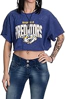 Vista 23 de Calhoun NHL Surf & Skate Camiseta de mujer de corte amplio con hombros caídos y lavado ácido