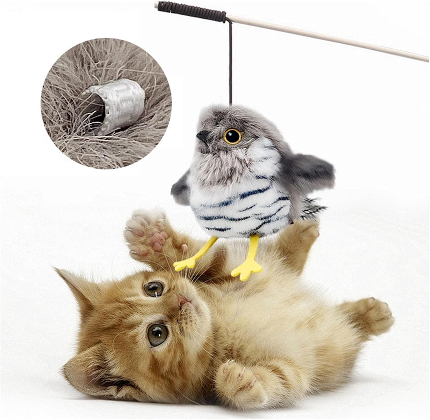 Permanent Fleece Bird Puss Chew Toy with Realistic Sounds Adult Cats Ease and Exercise Realistic Bird Toy with Sound