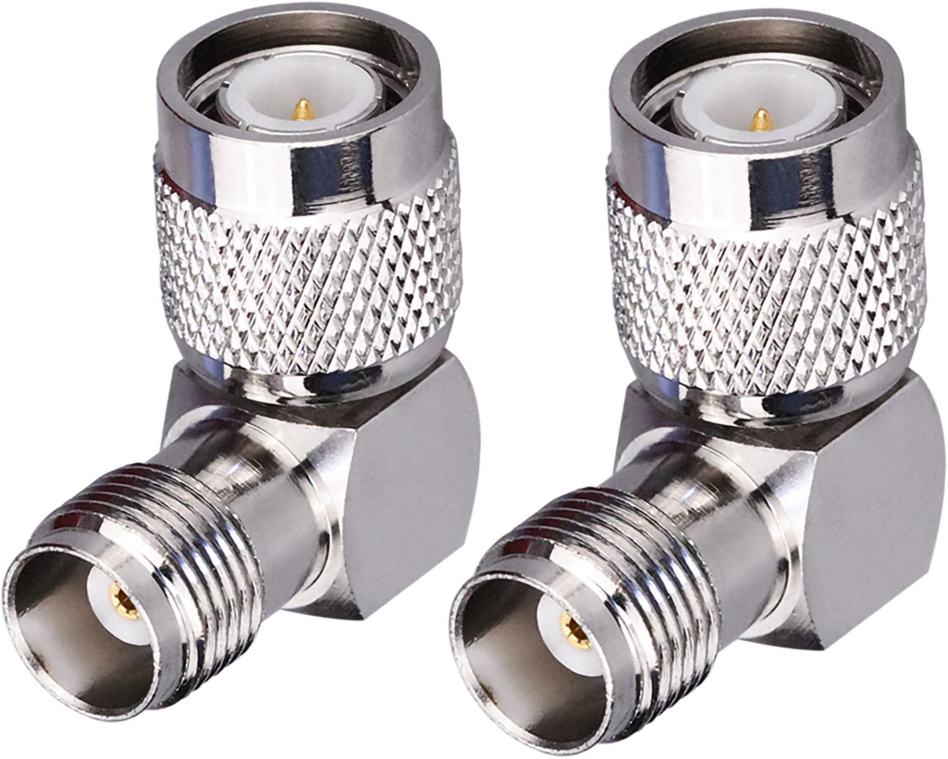 TUOLNK 2 Pack TNC Male to TNC Female Right Angle Connector 90 Degree Coax Adapter TNC L Type Connector RF Antenna Coaxial Adapter