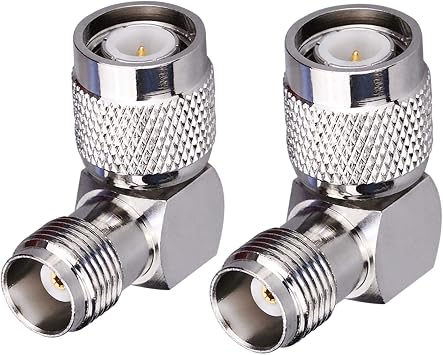 2 Pack TNC Male to TNC Female Right Angle Connector 90 Degree Coaxial Adapter TNC L Type Connector RF Antenna Coaxial Adapter