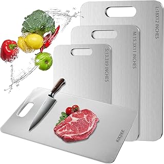 Tábua de cortar titânio 2025 nova atualização tábuas de cortar titânio 100% puro para cozinha - tábua de cortar de dupla face de grau alimentar anti-aderente durável e fácil de limpar (18