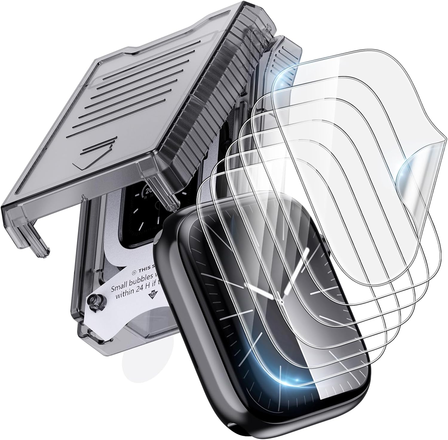 6 pack for Apple Watch Series 9 8 7 Screen Protector 45mm HD Soft EPU Film [Not Glass] iWatch Protector Easy to Install Self-Healing Anti Scratch 0 Bubble HD Touch Sensitive Series 7/8/9 45MM