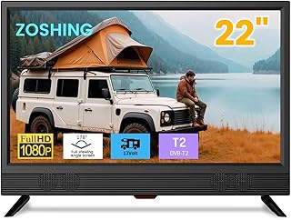 TV 22 inch IPS HD 1080P Screen,Small tv with Freeview Receiver,12 volt TV Built Digital T2 Tuner,USB,HDMI/RCA/VGA inputs,S... Price In India
