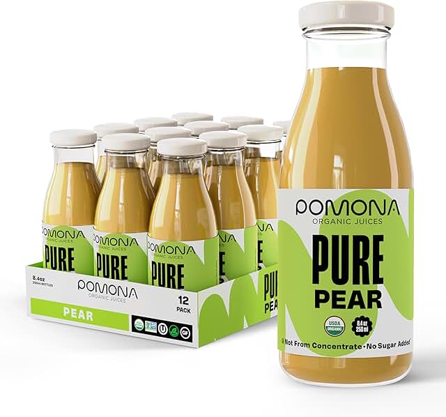 Pomona Organic Pear Juice, Cold Pressed USDA Organic Juices, Pears And L...