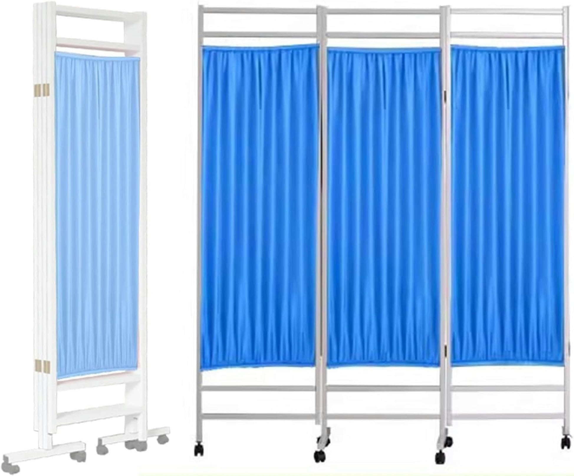 Séparateur de pièce portable à 3 panneaux avec roues pour intimité en salle d'urgence