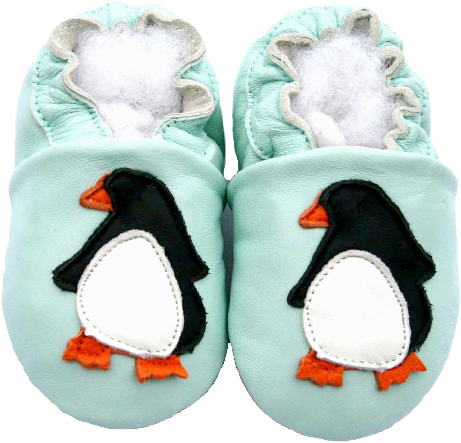 Leather Baby Soft Sole Shoes Boy Girl Infant Children Kid Toddler Crib First Walk Gift Penguin Blue (12-18month, Blue)