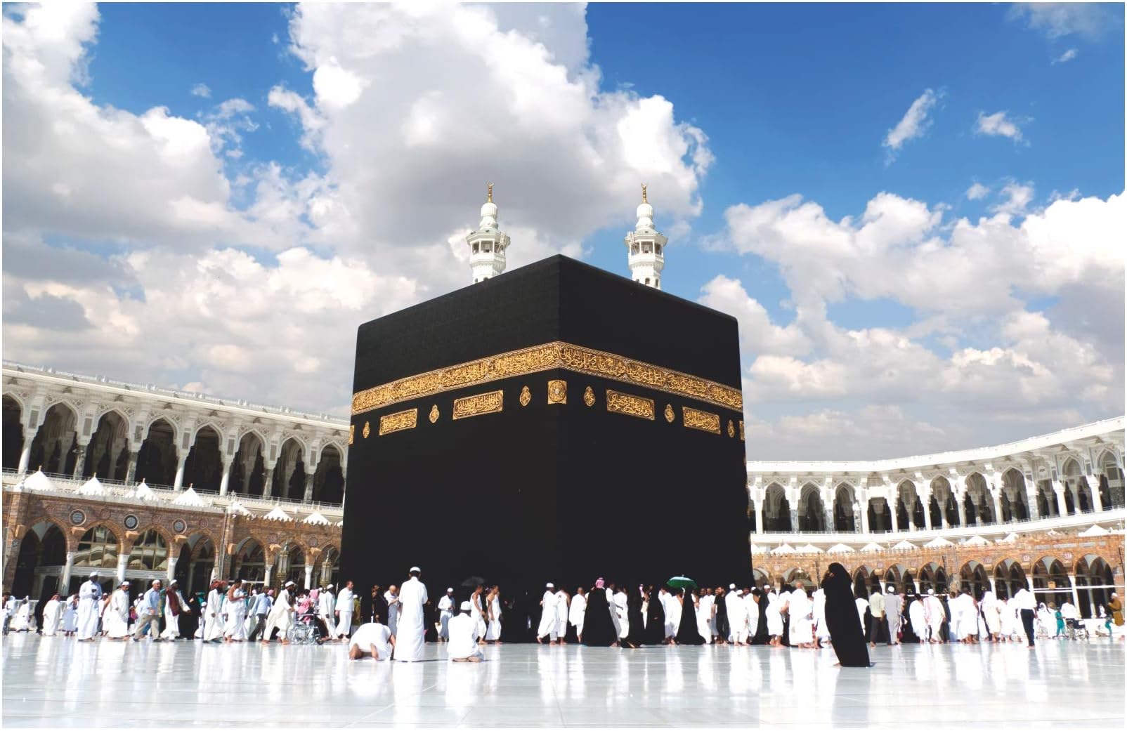 Beautiful View of Khane Kaba Ads Spiritual Religious Islamic Lover Humanity Peace Prosperity Islamic Wall Poster Without Frame (13x19 Inch, Multicolour)