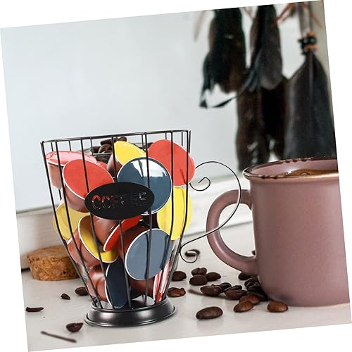 Miniatura 9 de Soporte para cápsulas de café, cesta de almacenamiento de barra de café, cesta de hierro para frutas, soporte para exhibición de cápsulas de café,