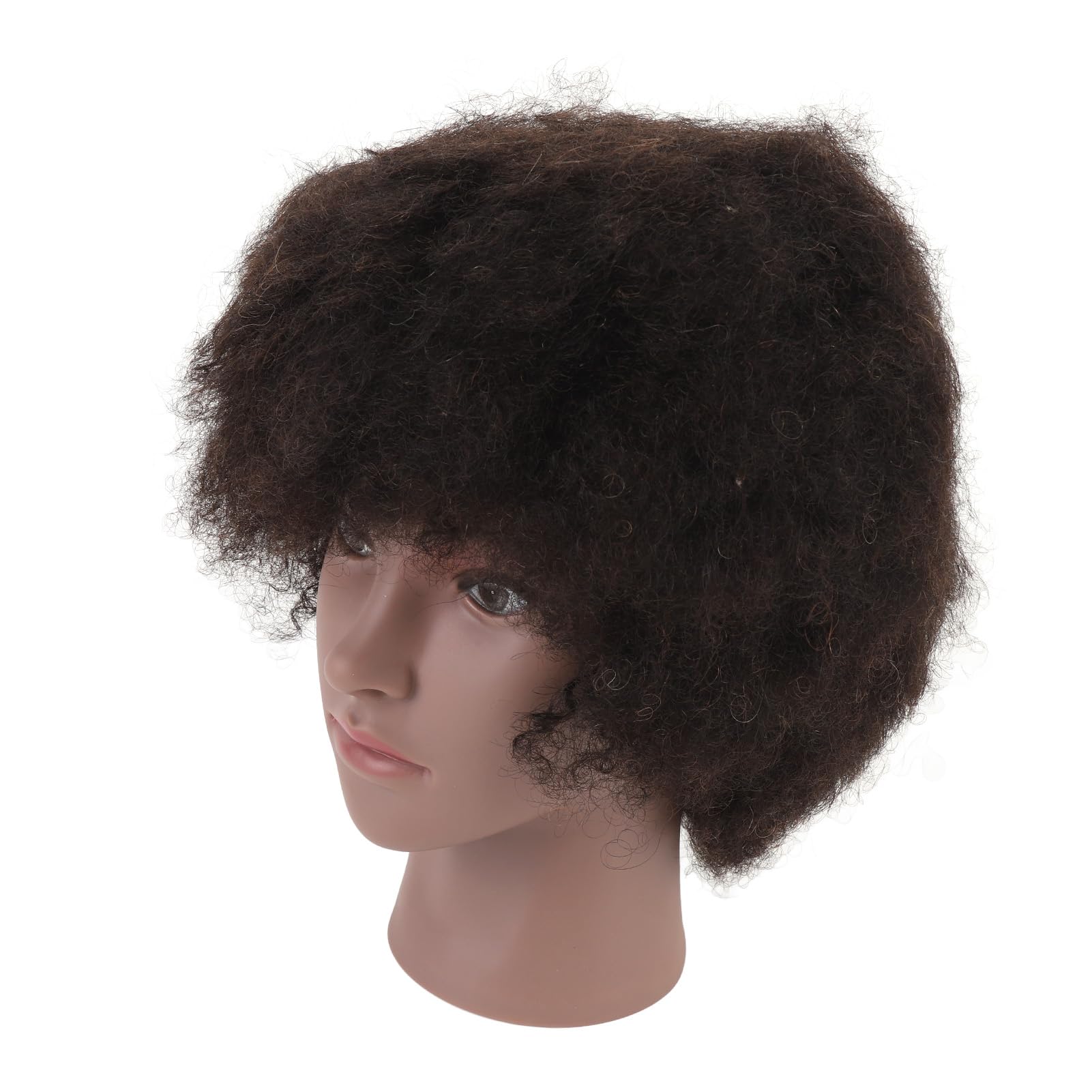 Testa di Manichino Cosmetologia Riccia Africana Realistica Pelle Nera Resina PVC per la Pratica dello Styling