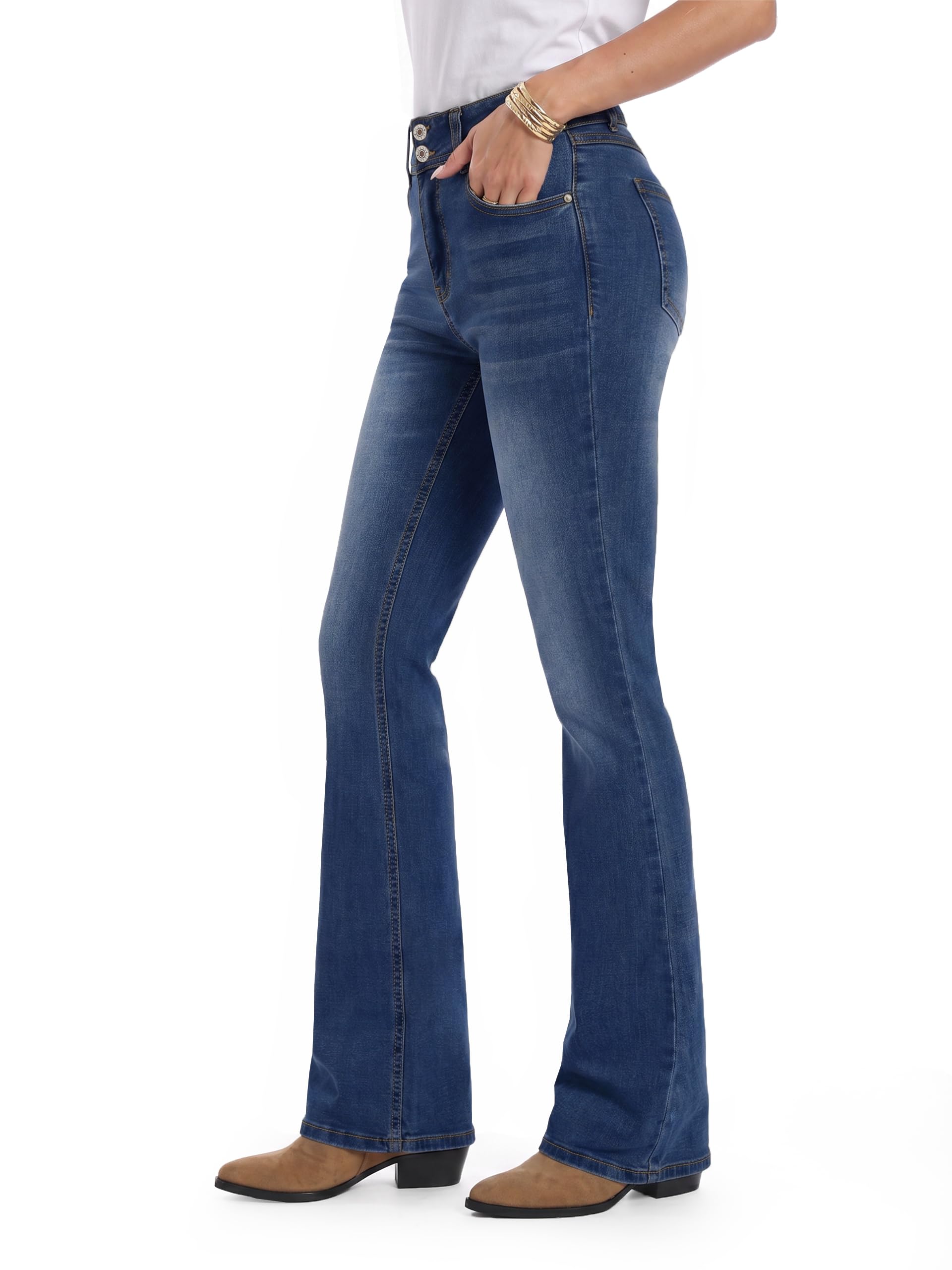 Tall Women's 33"/35"/37" Inseam Bootcut Jeans Stretchy Denim Pants