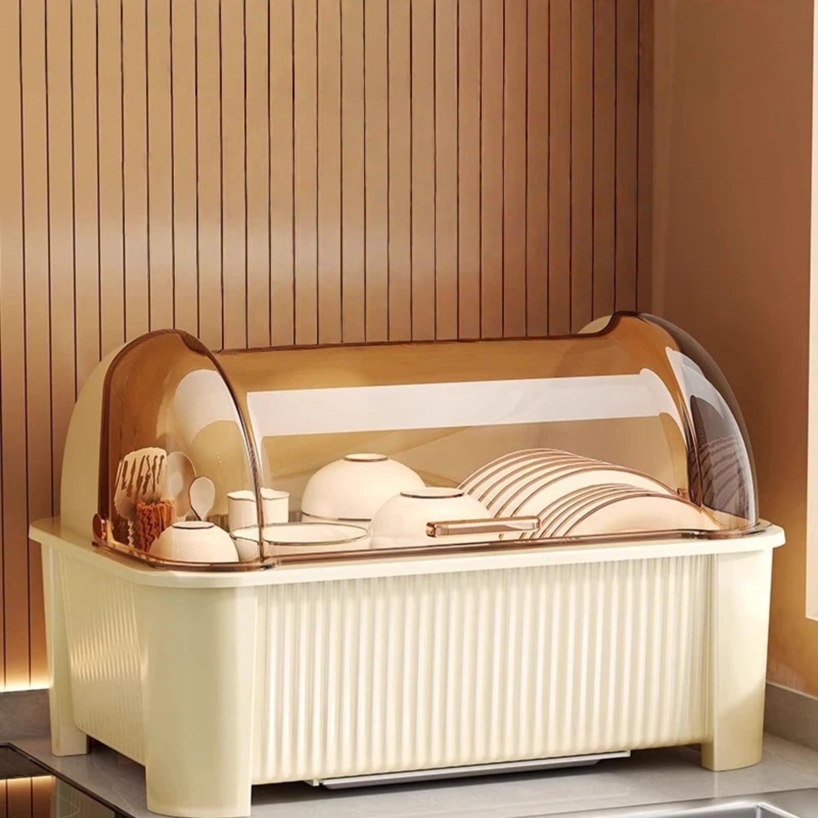 Recipiente de almacenamiento para platos de cuenco, apilable, para ahorrar espacio, plástico duradero con tapas, ideal para el hogar y la preparación de comidas