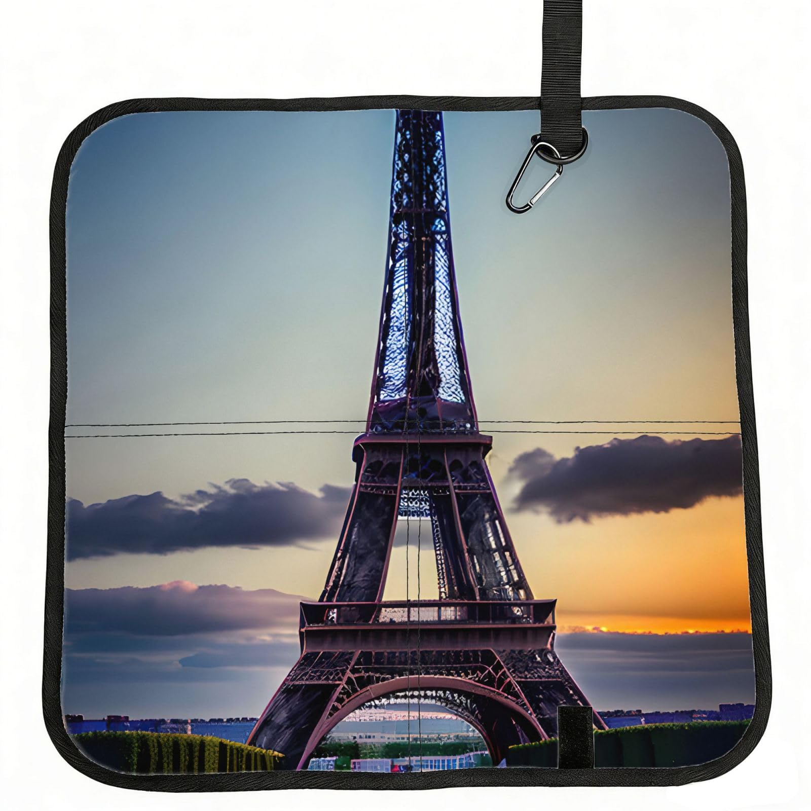 UVBDF Eiffel Tower Print Outdoor Sitting Cushion Folding Seat Pad Compact Portable Picnic Bench Cushion Mat