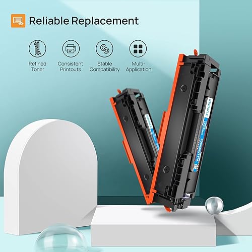 Miniatura 5 de KEENKLE Compatible Laserjet Toner Catridge de repuesto para HP 206A (con chip) (negro, cian, magenta y amarillo, 4 unidades)